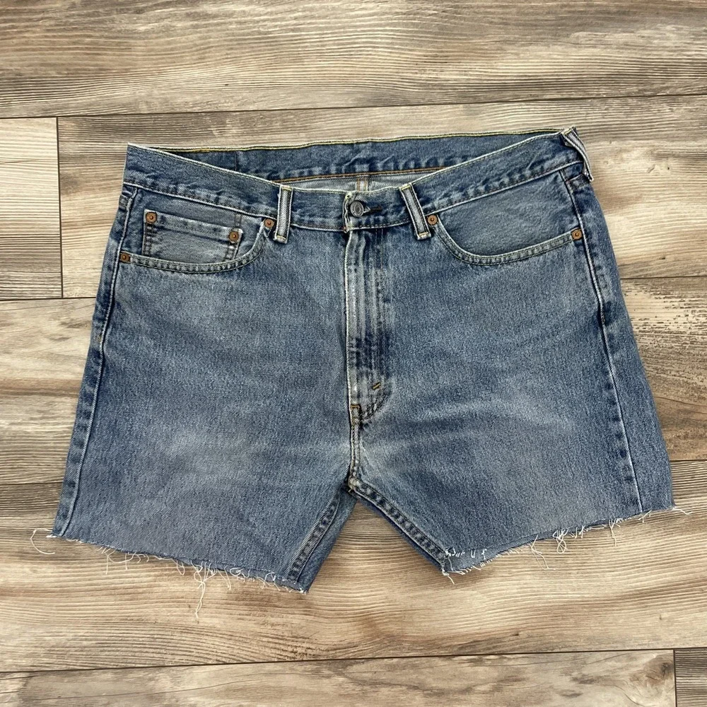 Levi's 505 Rework Jorts / Jeans Shorts Size 36 Frawed Hem 80's